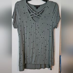 Rock & Republic Gray Star Print Top